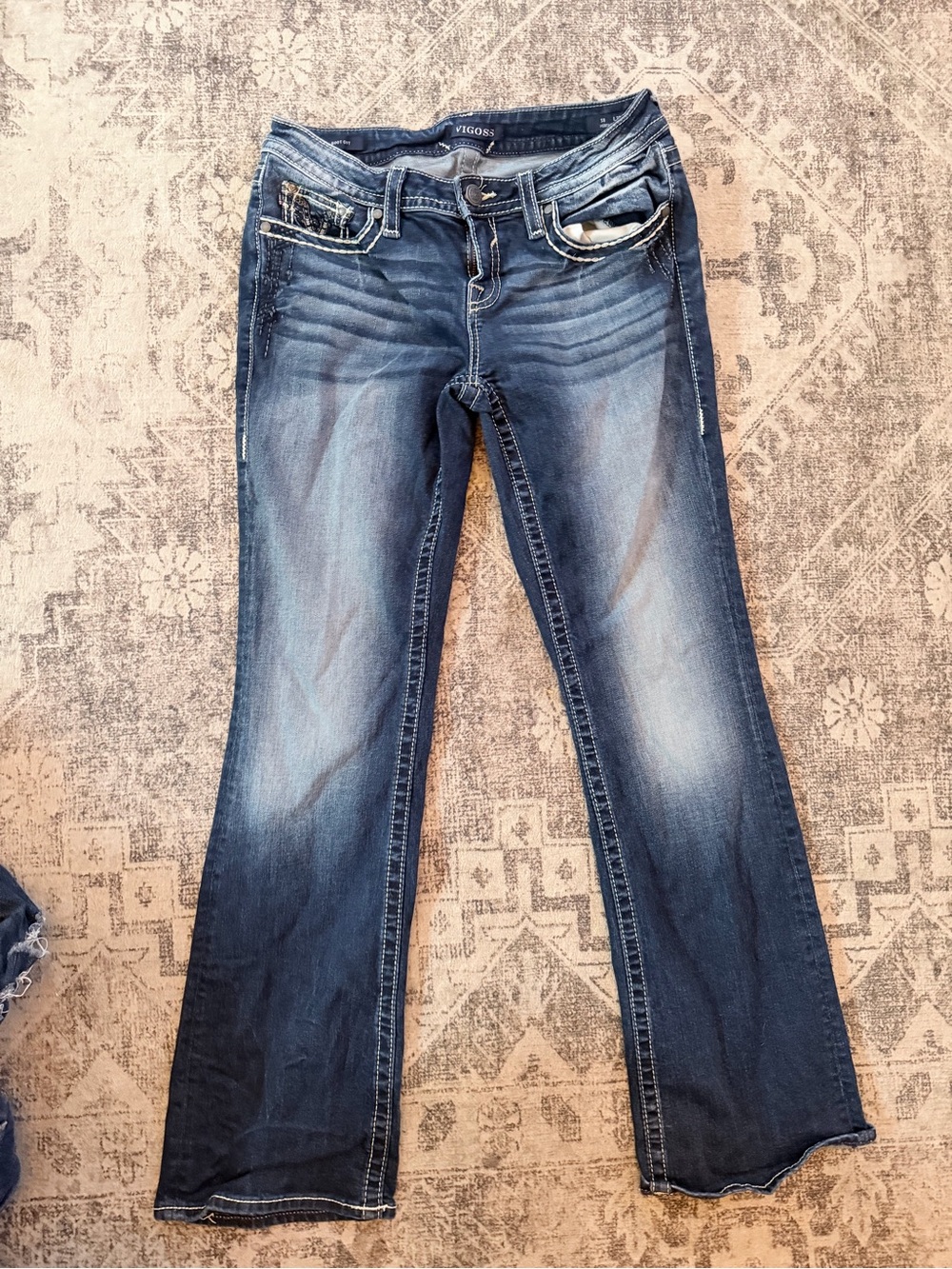 Vigoss Women's Faded Blue Bootcut Jeans